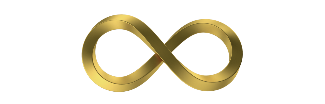 Golden infinity sign